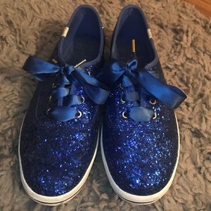 Kate Spade x Keds Blue Glitter Shoes